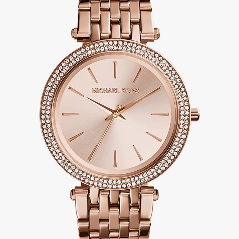 Michael Kors Rose Gold-Tone Glitz Darci Watch